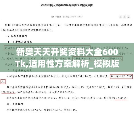 新奥天天开奖资料大全600Tk,适用性方案解析_模拟版9.360