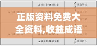 正版资料免费大全资料,收益成语分析定义_2DM10.341